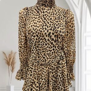 Zara Leopard Ruffle Dress